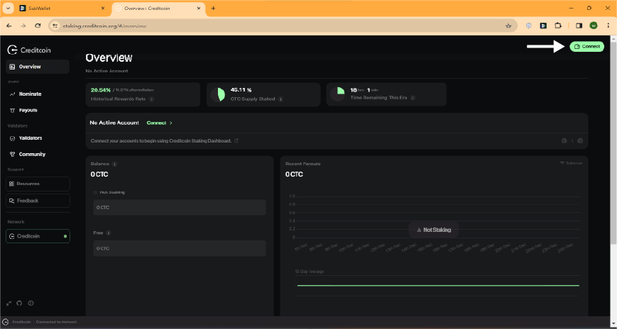 Connect Ethereum account
